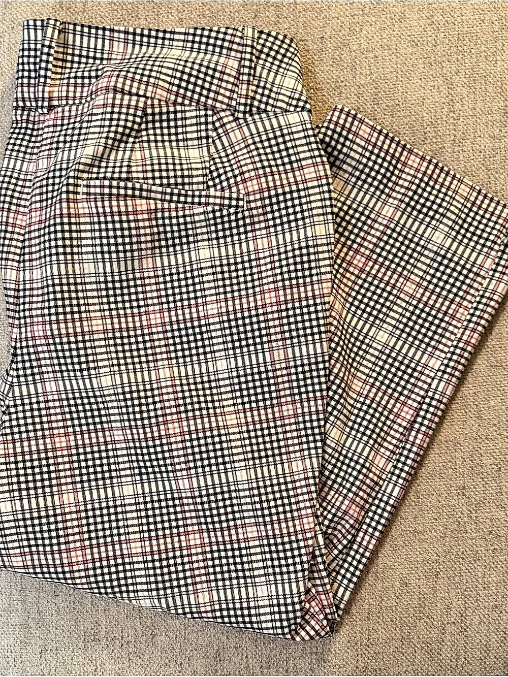 Lane Bryant Plaid Trousers in Cream & Black Size 16